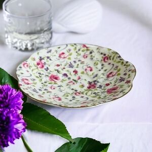 Vintage Rosina England Bone China Tea Saucer Rose Floral Porcelain 5.5" Replace